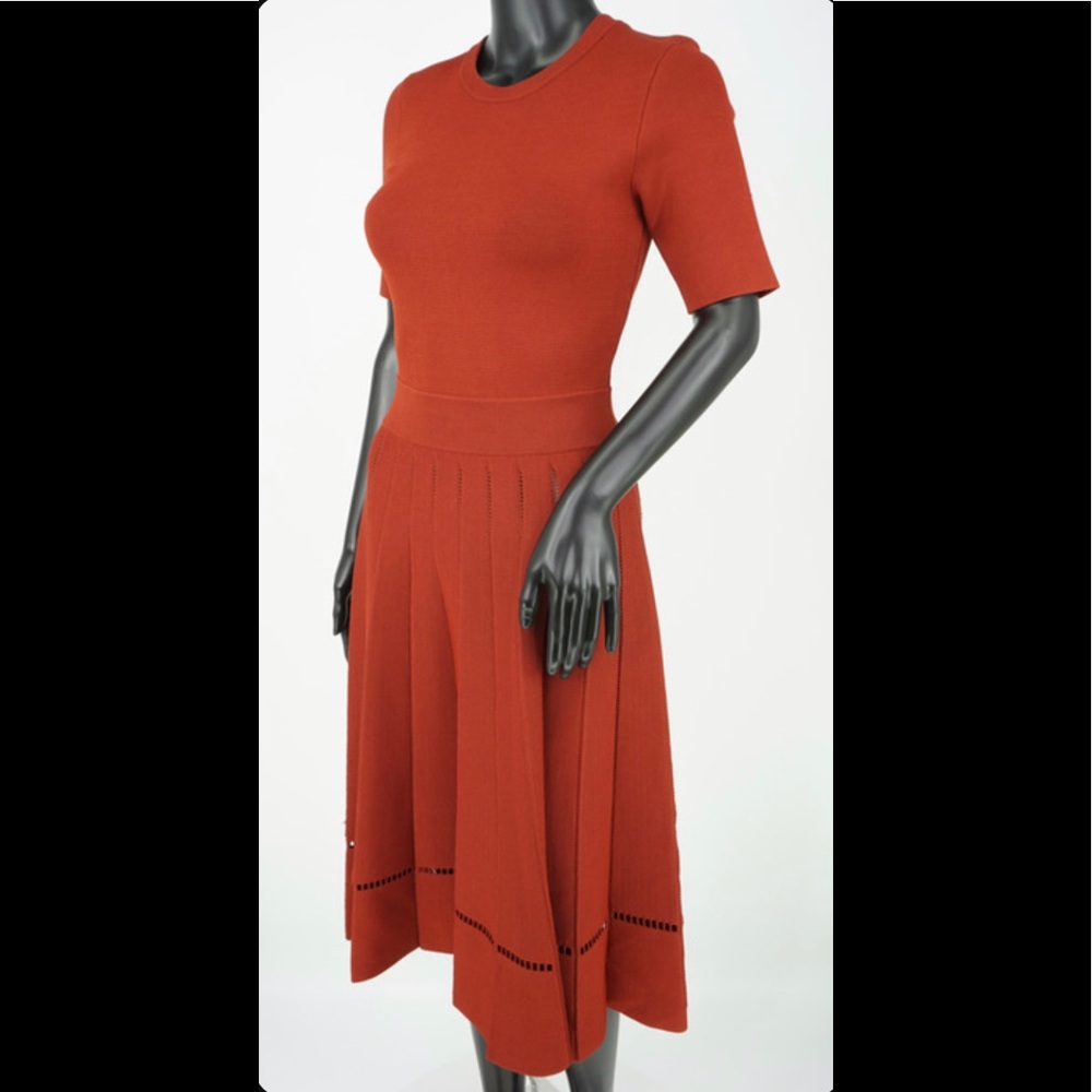 From the set of HBO’s INSECURE, Rust Pleated Dress by A.L.C.